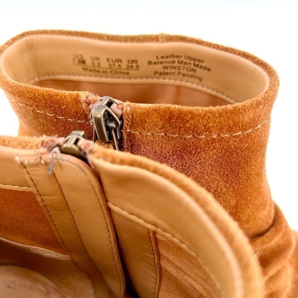 Franco Sarto ‘Winston’ Cognac Suede Wedge Ankle Bootie Size 7.5 M - Picture 4 of 15